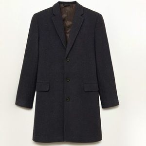 Tailored wool-blend overcoat